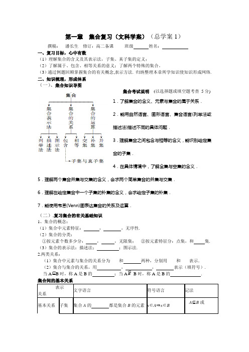 高中文科数学 第1章集合复习学案1