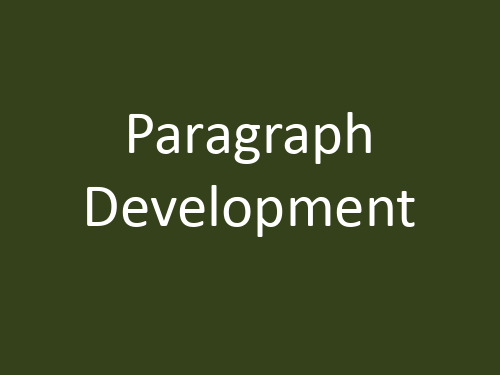 Paragraph Development II
