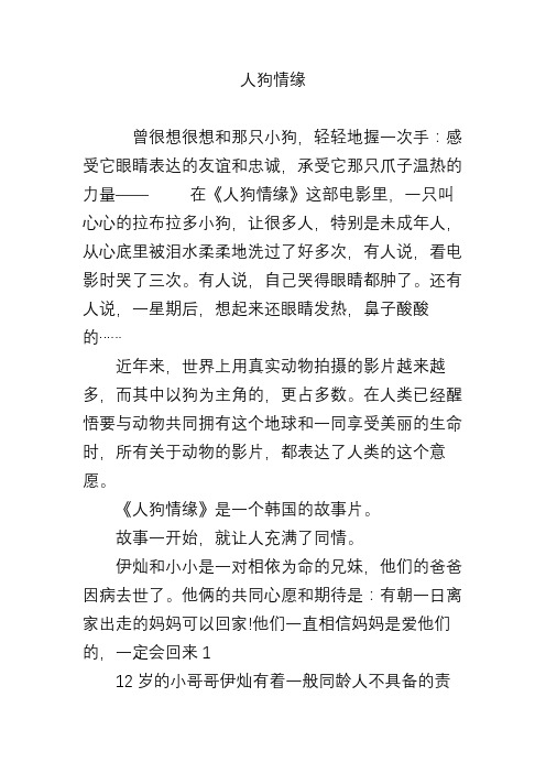 人狗情缘