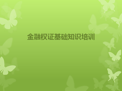 金融权证基础知识培训ppt课件