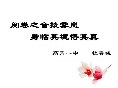 高青一中·杜春晓·阅卷报告