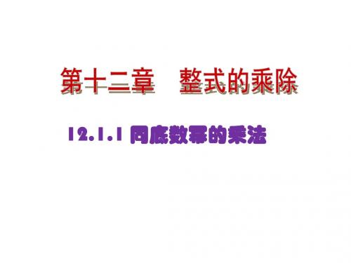 12.1幂的运算1.同底数幂的乘法