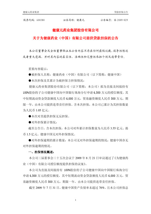 健康元药业集团
