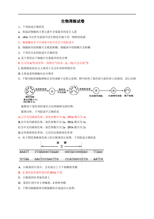 生物周练试卷