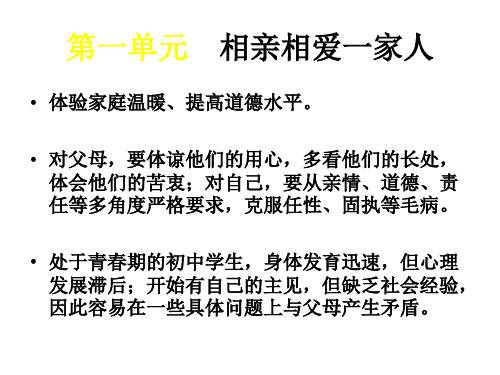 第一单元--相亲相爱一家人(2019年11月整理)