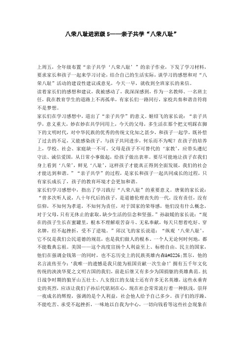 八荣八耻进班级5——亲子共学“八荣八耻”-模板