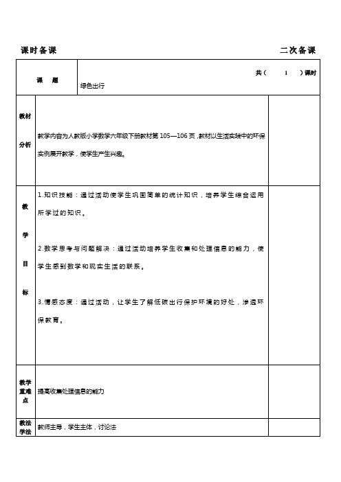 人教版六年级数学下册综合与实践