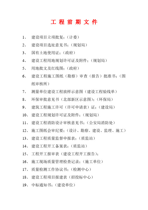 工 程 前 期 文 件