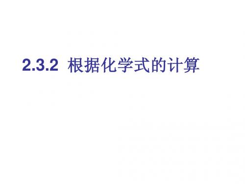 初三化学(上) 2.3.2化学式计算
