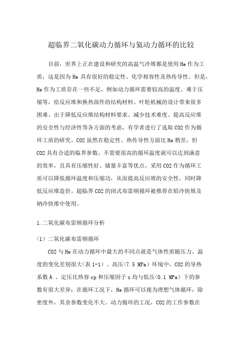 超临界二氧化碳循环分析