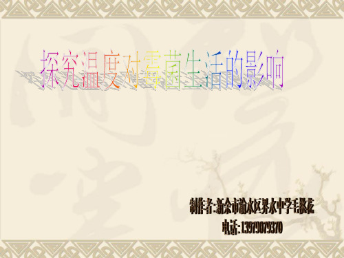 探究温度对霉菌生活的影响