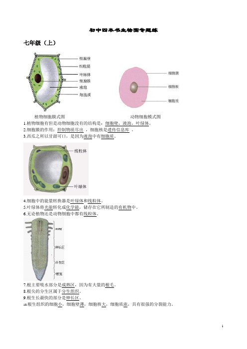 初中四本书生物图专题练