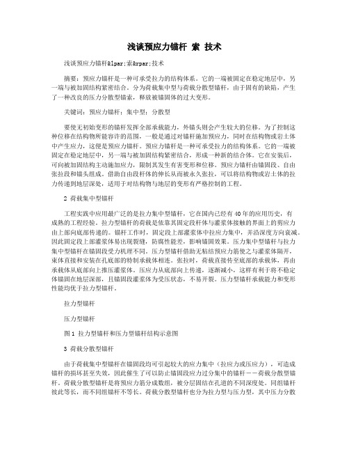 浅谈预应力锚杆 索 技术