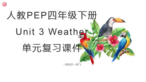 人教PEP四年级下册英语Unit3Weather单元复习课件