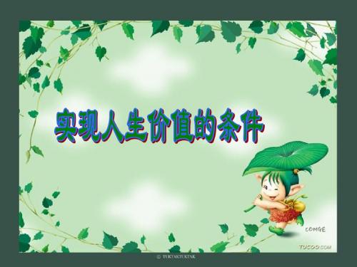 高二政治课件-实现人生价值的条件人教版 精品