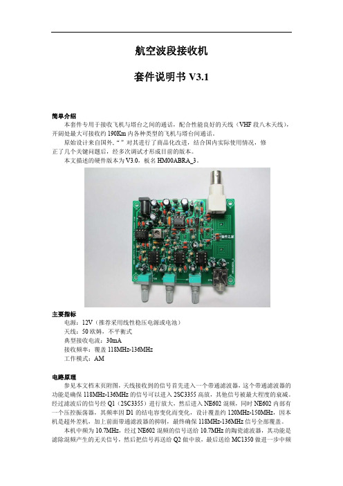 航空波段接收机PCB版中文说明书