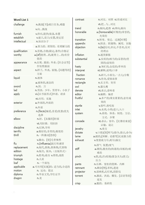 考研英语绿皮书乱序版_单词_带翻译_1-20单元(共50单元)