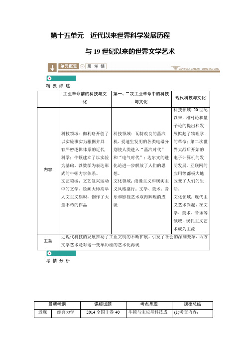 2020版《衡中学案》高三历史一轮总复习学案第十五单元 51  近代以来世界的科学发展历程