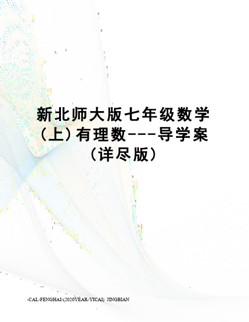新北师大版七年级数学(上)有理数---导学案(详尽版)