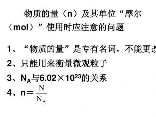 1.2物质的量(第二课时)