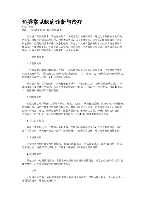 鱼类常见鳃病诊断与治疗