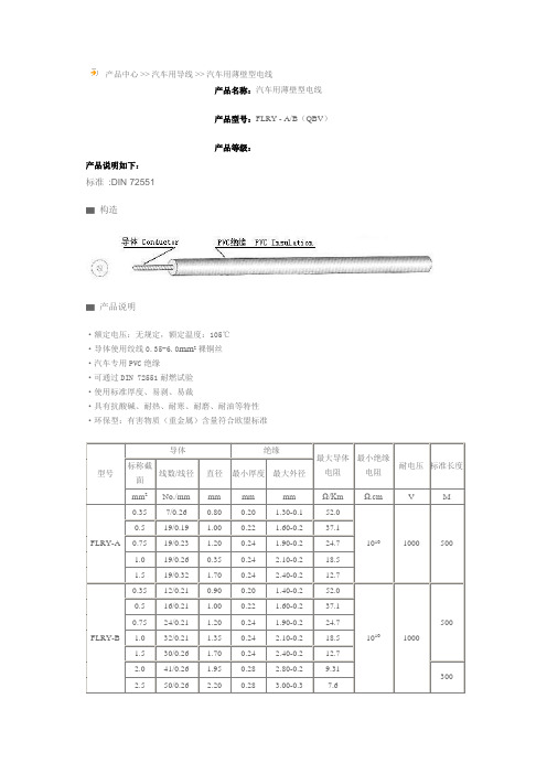 QBV电线标准(DIN 72551)