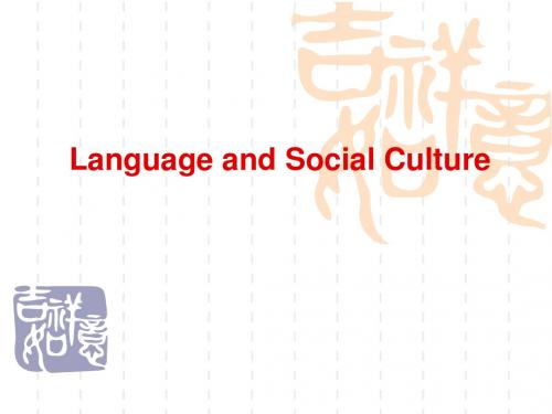 Language and Social Culture