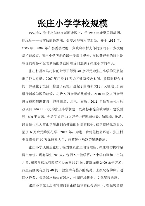 张庄小学学校规模