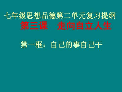 七年级下思想品德第二单元复习课