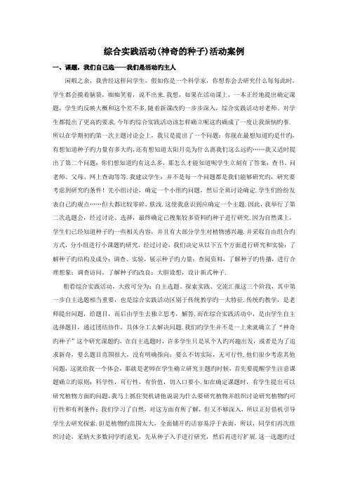 综合实践活动(神奇的种子)活动案例