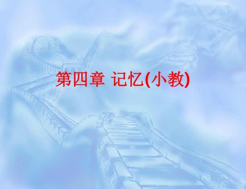 [课件]第四章 记忆(小教)PPT