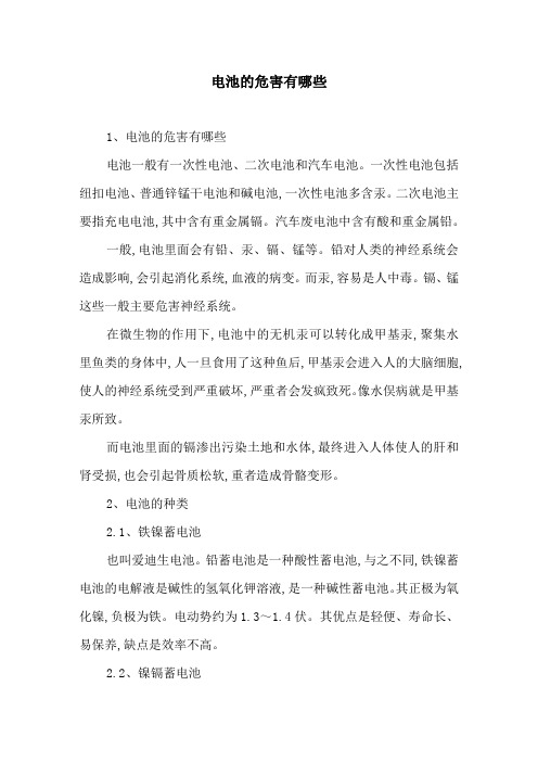 电池的危害有哪些