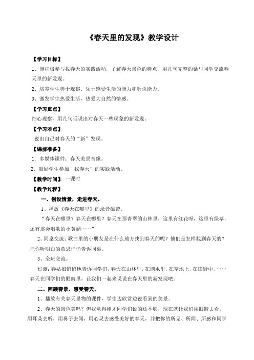 春天里的发现