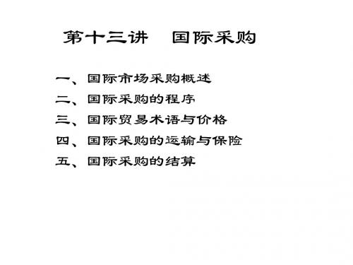 国际采购培训课件