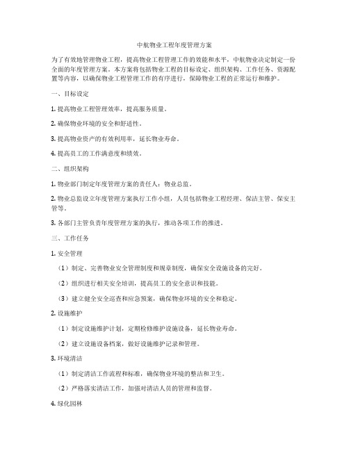 中航物业工程年度管理方案