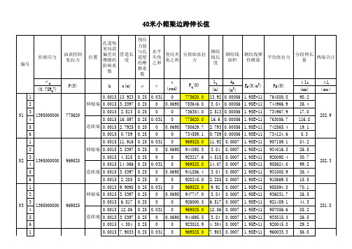 小箱梁伸长量计算
