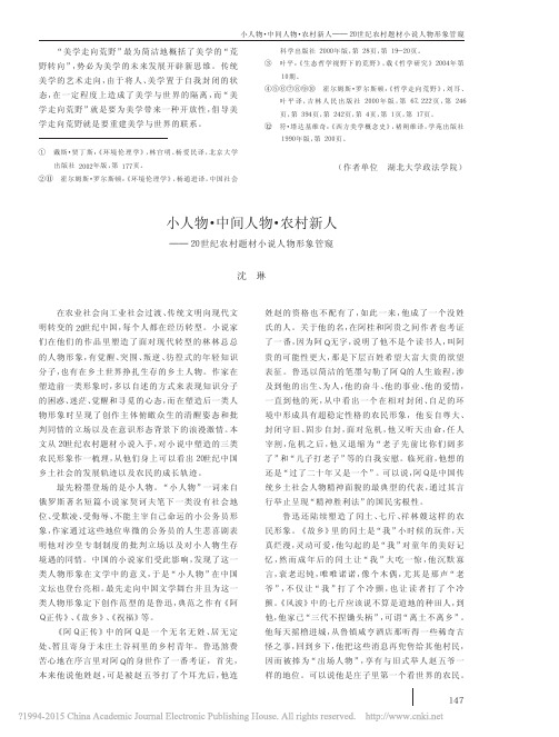 小人物_中间人物_农村新人_20世纪农村题材小说人物形象管窥_沈琳