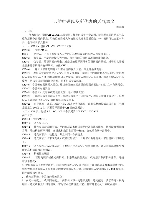 云的电码以及所代表的天气意义