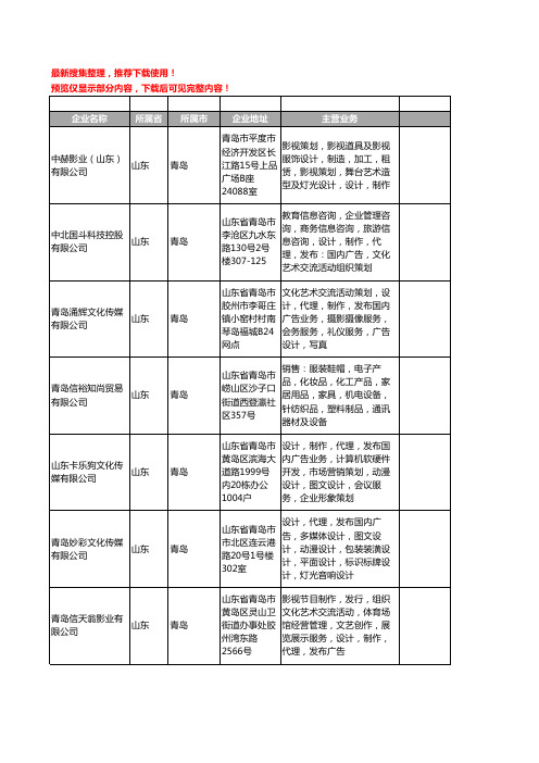 新版山东省青岛舞台设备工商企业公司商家名录名单联系方式大全20家