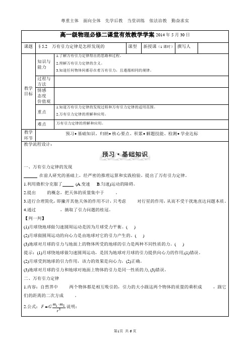 §5.2  万有引力定律是怎样发现的(学)