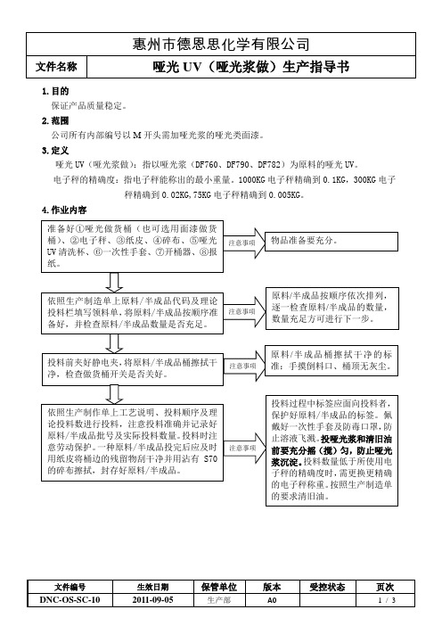 DNC-OS-SC-10-A0哑光UV(哑光浆做)生产指导书