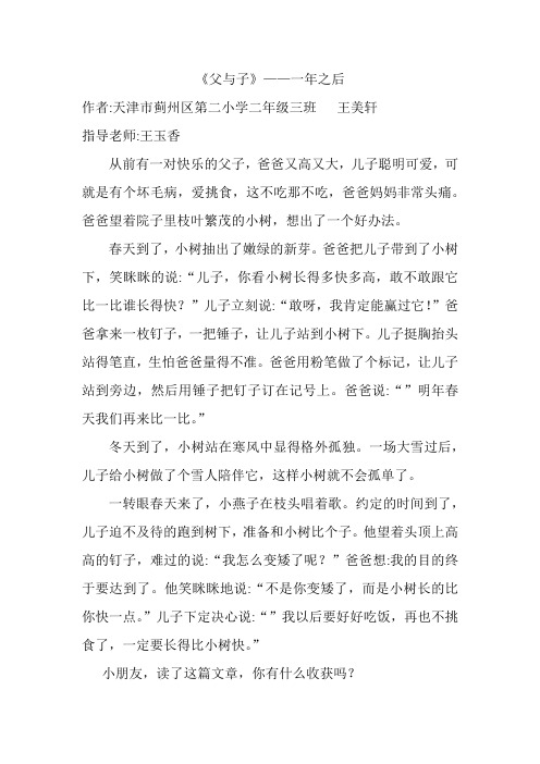 《父与子》——一年之后 王美轩