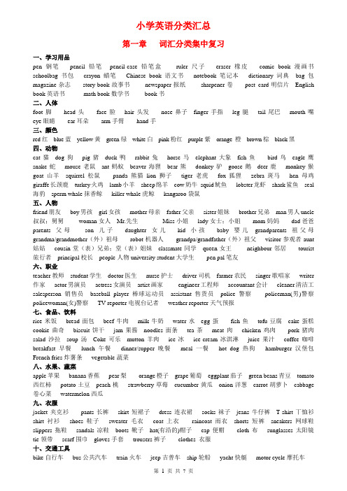 (完整word版)小学英语词汇汇总