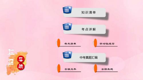 安徽省2019中考英语一轮复习第1部分考点探究九全第14课时Units7_8课件