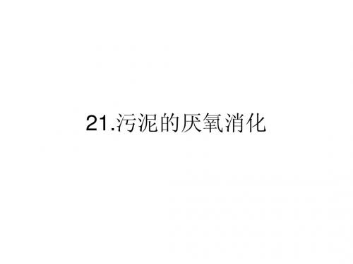 21.污泥的厌氧消化