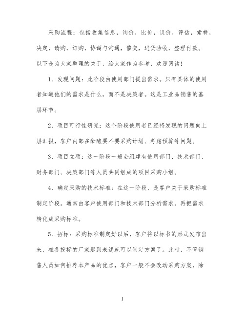 采购流程八大环节