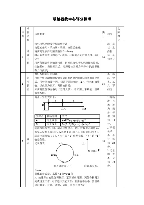转动设备联轴器找中心评分标准