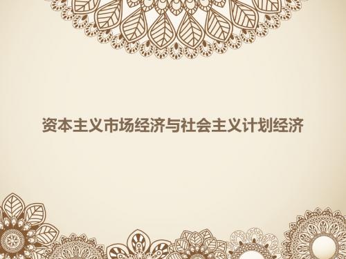 资本主义市场经济与社会主义计划经济