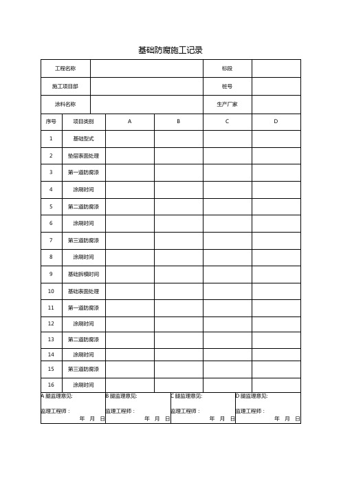 基础防腐施工记录