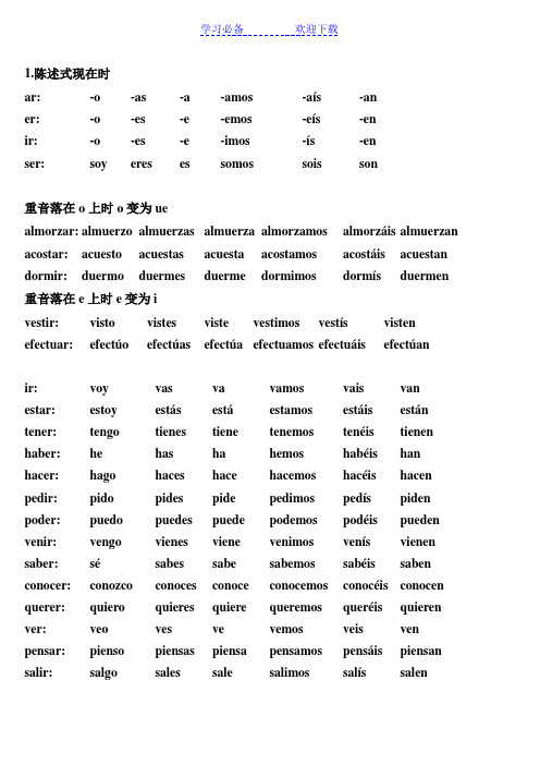 西班牙语动词变位